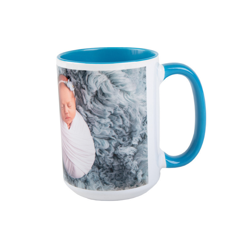 Caneca orbed azul clara personalizada